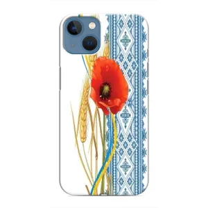 Силиконовый Чехол на iPhone 13 с картинкой Вышиванки (Вышиванка с цветком)