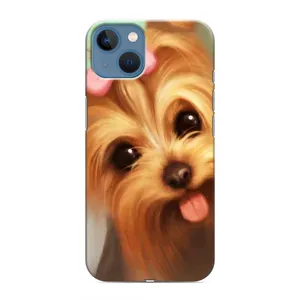 Чехол (ТПУ) Милые собачки для iPhone 13 (Йоршенский терьер)