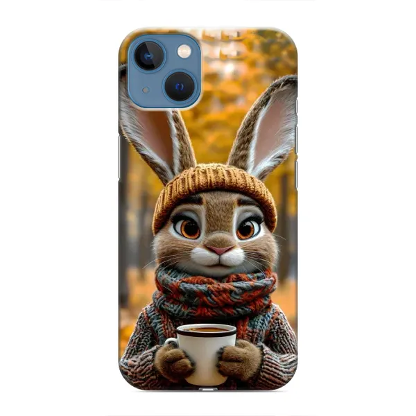 Чехол с рисунком «Зайчик с кофе» для iPhone 13 Чехол с рисунком «Зайчик с кофе» для iPhone 13