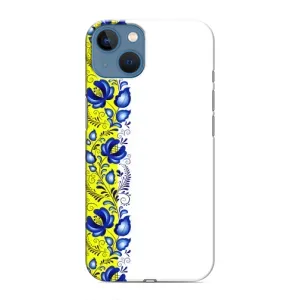 Силиконовый Чехол на iPhone 13 с картинкой Вышиванки (Желто-синяя вышиванка)