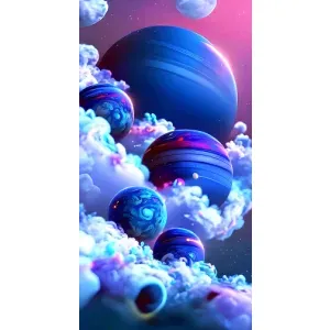 Чохли КОСМОС на iPhone 14 Plus (Сині планети)