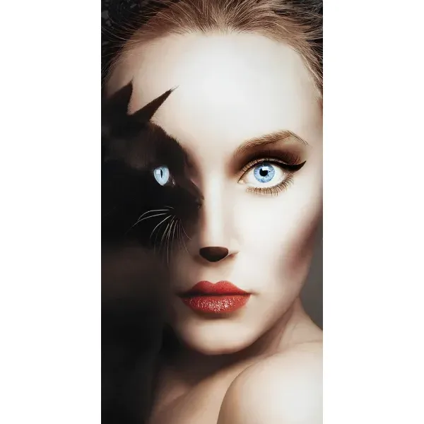 Чехол с рисунком «Женщина кошка» для iPhone 14 Plus Чехол с рисунком «Женщина кошка» для iPhone 14 Plus