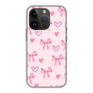 Чехол банты для iPhone 14 Pro Max (Бантики и сердечки)