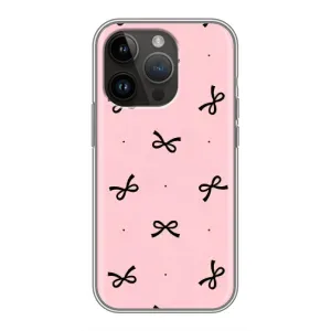 Чехол банты для iPhone 14 Pro Max (Черные бантики)