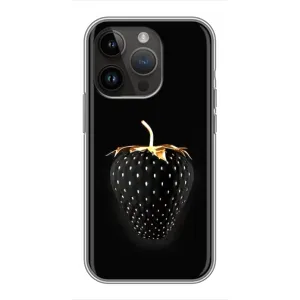 Чехол с изображением вкусной еды для iPhone 14 Pro Max (Чёрная клубника)