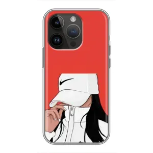 Силіконовый Чохол на iPhone 14 Pro Max з картинкой Модных девушек (Дівчина Nike)