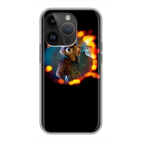 Чехол с рисунком «Енот Ракета» для iPhone 14 Pro Max