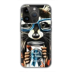 Силиконовый Чехол с Енотами на iPhone 14 Pro Max (Енот в очках)