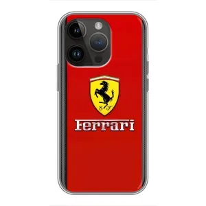 Силиконовый бампер с картинкой машины на iPhone 14 Pro Max (Ferrari Logo)