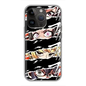 Силиконовые чехлы с глазами Anime для Айфон 14 Про Макс (Глаза на чорном)