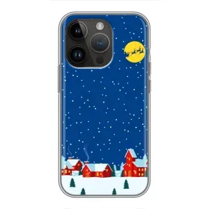 Силиконовый бампер на рождество для iPhone 14 Pro Max (Город в снегу)