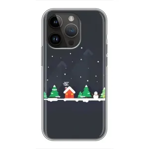 Силиконовый бампер на рождество для iPhone 14 Pro Max (Город зимний)