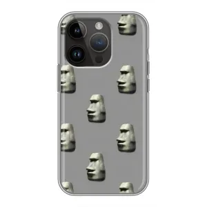 Бампер с принтом Мемы для iPhone 14 Pro Max (Каменное лицо)