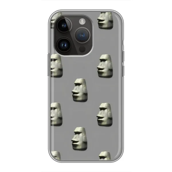 Чехол с рисунком «Каменное лицо» для iPhone 14 Pro Max Чехол с рисунком «Каменное лицо» для iPhone 14 Pro Max