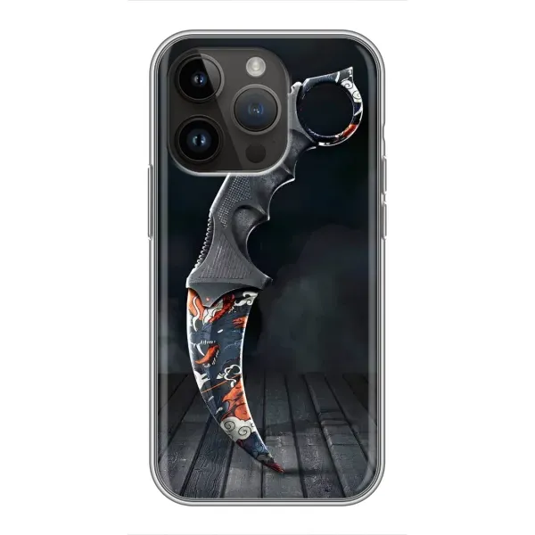 Чехол с рисунком «Кинжал КС ГО» для iPhone 14 Pro Max