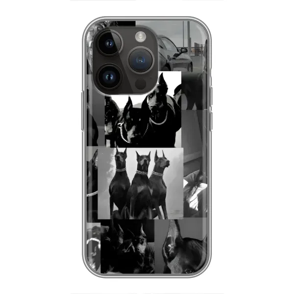 Чехол с рисунком «Коллаж Доберман» для iPhone 14 Pro Max Чехол с рисунком «Коллаж Доберман» для iPhone 14 Pro Max