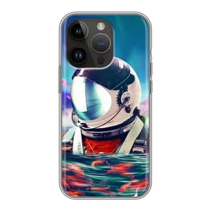 Силиконовый Чехол с принтом "Космонавты" на iPhone 14 Pro Max (Космонавт в воде)