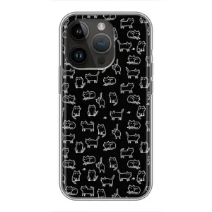 Чехол на тематику: Коты для iPhone 14 Pro Max (Котики на черном)