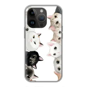Силиконовый чехол с котиком для iPhone 14 Pro Max (Коты)