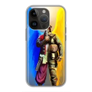 Чехол с картинкой (Патриотический КОЗАК) на iPhone 14 Pro Max (Козак с крыльями)