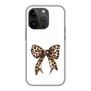 Чехол банты для iPhone 14 Pro Max (Леопардовый принт)