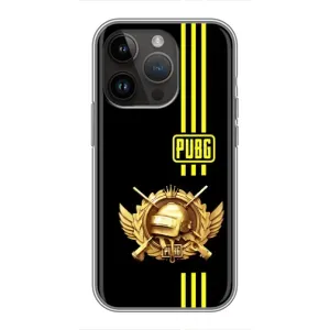 Чехол (TPU) с картинкой "Лого Пабг" на Айфон 14 Про Макс (Лого PUPG)