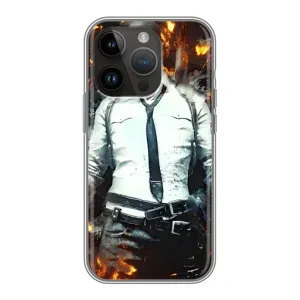 Силиконовый чехол с картинкой "Герой Pubg" на iPhone 14 Pro Max (Man Пубг)