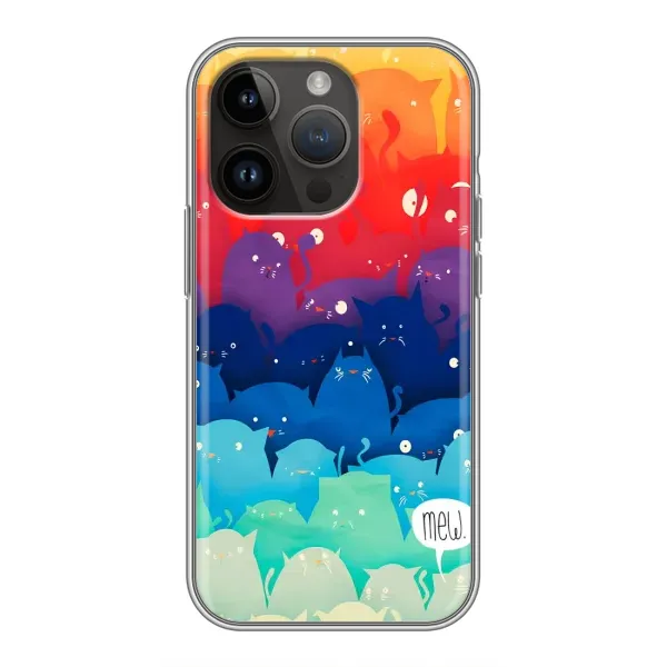 Чехол с рисунком «Mew» для iPhone 14 Pro Max