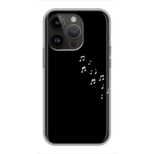 Чохол з картинками на чорному фоні для iPhone 14 Pro Max (Ноти)