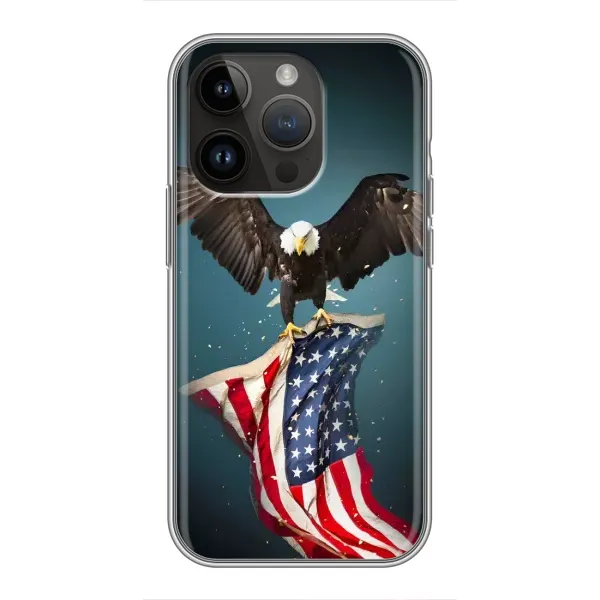 Чехол с рисунком «Орел и флаг» для iPhone 14 Pro Max
