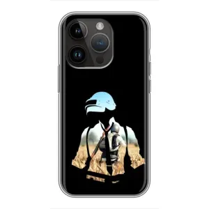 Силиконовый чехол с картинкой "Герой Pubg" на iPhone 14 Pro Max (Пубг мен)