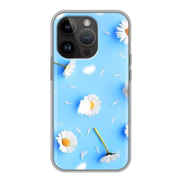 Чехол с рисунком «ромашки на голубом» для iPhone 14 Pro Max