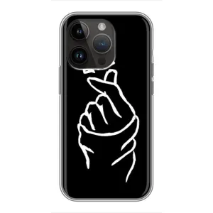 Чехлы (Знак сердечка) на iPhone 14 Pro Max (Сердце на черном)