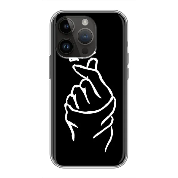 Чехол с рисунком «Сердце на черном» для iPhone 14 Pro Max Чехол с рисунком «Сердце на черном» для iPhone 14 Pro Max