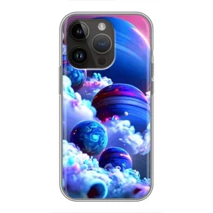 Чехлы КОСМОС для iPhone 14 Pro Max (Синие планеты)