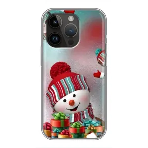 Чехлы на Новый Год iPhone 14 Pro Max (Снеговик в шапке)