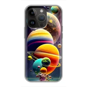 Чехол (ТПУ) с планетами на iPhone 14 Pro Max (Солнечна система)
