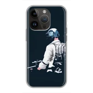 Силиконовый чехол с картинкой "Герой Pubg" на iPhone 14 Pro Max (В экиперовке)