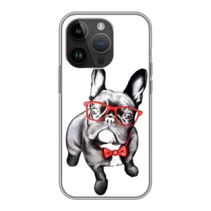Бампер для iPhone 14 Pro Max с картинкой "Песики" (В очках)
