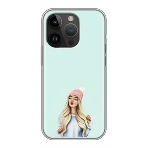 Силіконовый Чохол на iPhone 14 Pro Max з картинкой Модных девушек (В шапці)