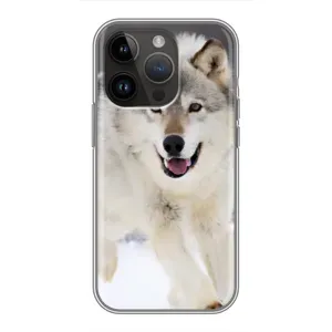 Чехол с Волком на iPhone 14 Pro Max (Волк на снегу)