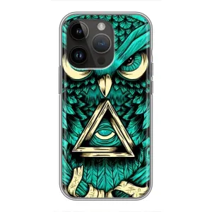 Чехлы с принтом СОВЫ для iPhone 14 Pro Max (Зеленая сова)