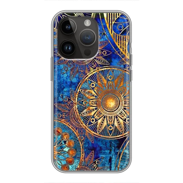Чехол с рисунком «Золотые узоры» для iPhone 14 Pro Max