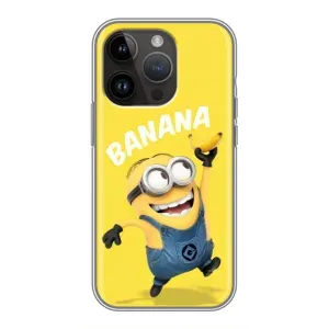 Мультяшный принт на Чехол для Айфон 14 Про (Banana)