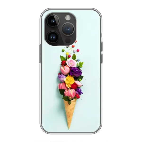 Чехол с рисунком «Цветок-мороженное» для iPhone 14 Pro