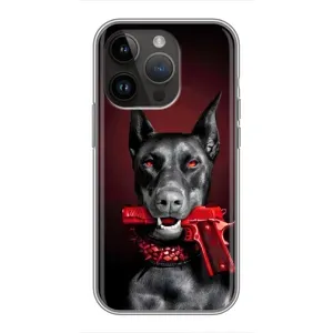 Чехол ДОБЕРМАН для iPhone 14 Pro (Доберман злой)