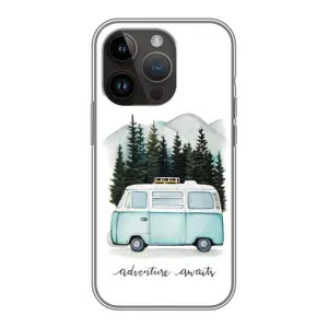 Силиконовый бампер с картинкой машины на iPhone 14 Pro (Домик на колесах)