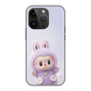 Чехол с принтом Лабубу для iPhone 14 Pro (Фиолетовый Лабубу)