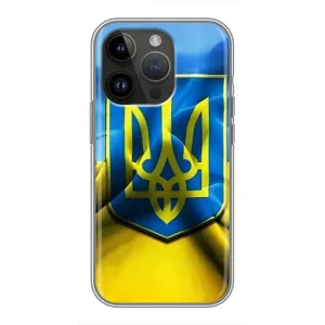 Чохол з картинкою (Патріотичний ГЕРБ) на iPhone 14 Pro (Герб і Прапор України)