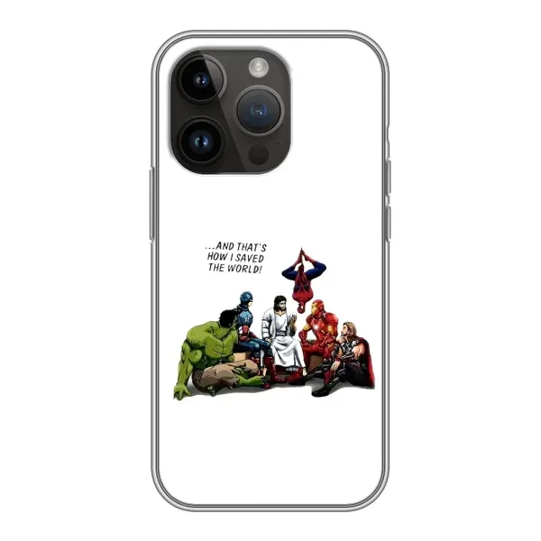 Чехол с рисунком «Иисус супергерой» для iPhone 14 Pro Чехол с рисунком «Иисус супергерой» для iPhone 14 Pro